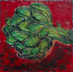 Artichoke on Red; 2007; oil; 6