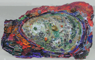 Wellfleet Oyster; 2003; oil stick & collage; 10