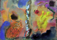 Posthumous Friends 1; 1994; watercolor; 22.5